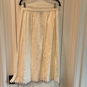 Elegant White Embroidered Skirt